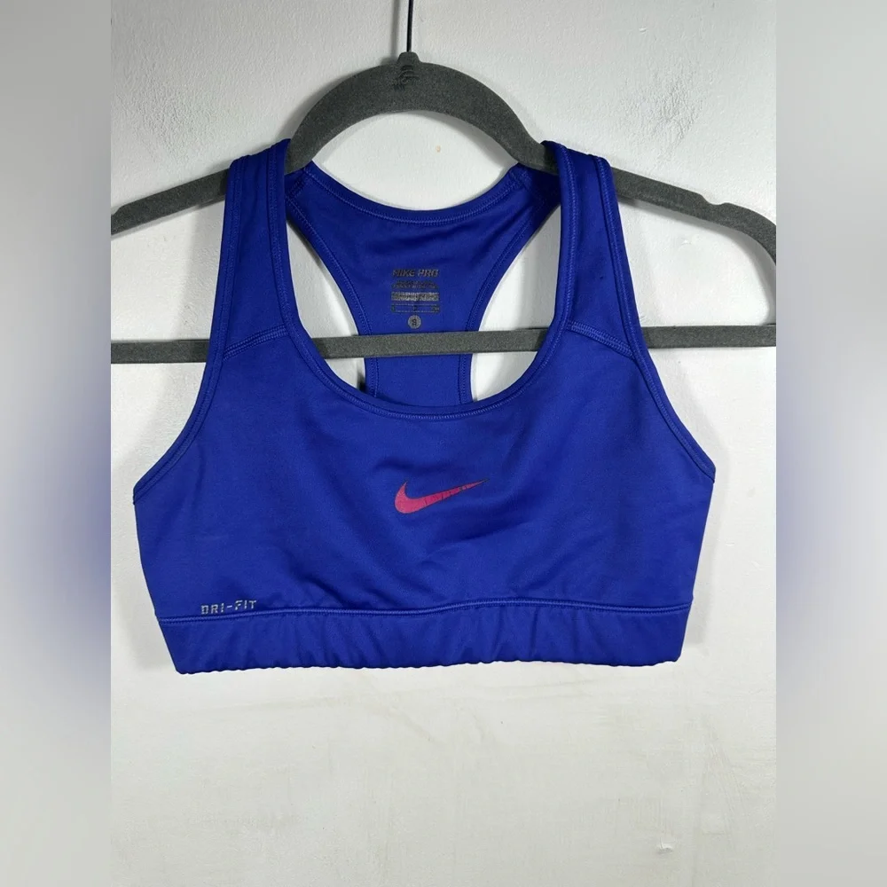 Nike Pro Dri-Fit Sports Bra Blue Racerback‎ Athletic Training Women’s S
